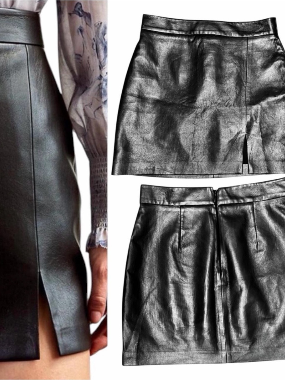 Wilfred Free Tempest Faux Leather Mini Skirt Black Size 2 Aritzia
